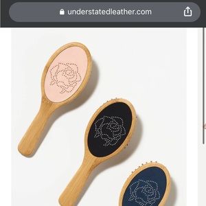 Understated Leather Rose Studded Hairbrush